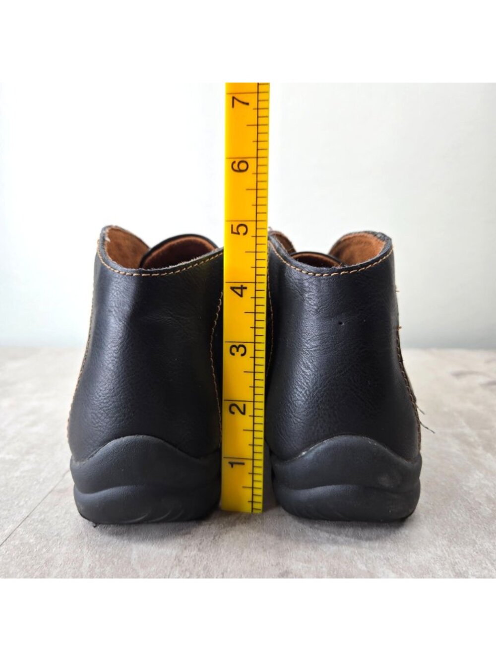 Born Of Concept Chukka Ankle Bootie Sz 9 Black Leather Minimalist Lagenlook Shoe - Picture 4 of 11
